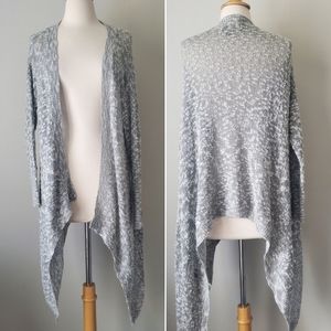 Heathered Gray Knot Draped Cardigan